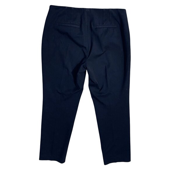 Talbots Pants Slacks Bi-Stretch Straight Leg Curvy Blue Black Size 12 Side Zip - Picture 2 of 7